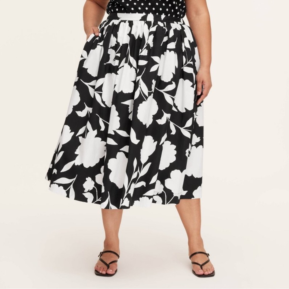 kate spade ♠️ Target Classic Rose Black and White Midi Skirt NWT